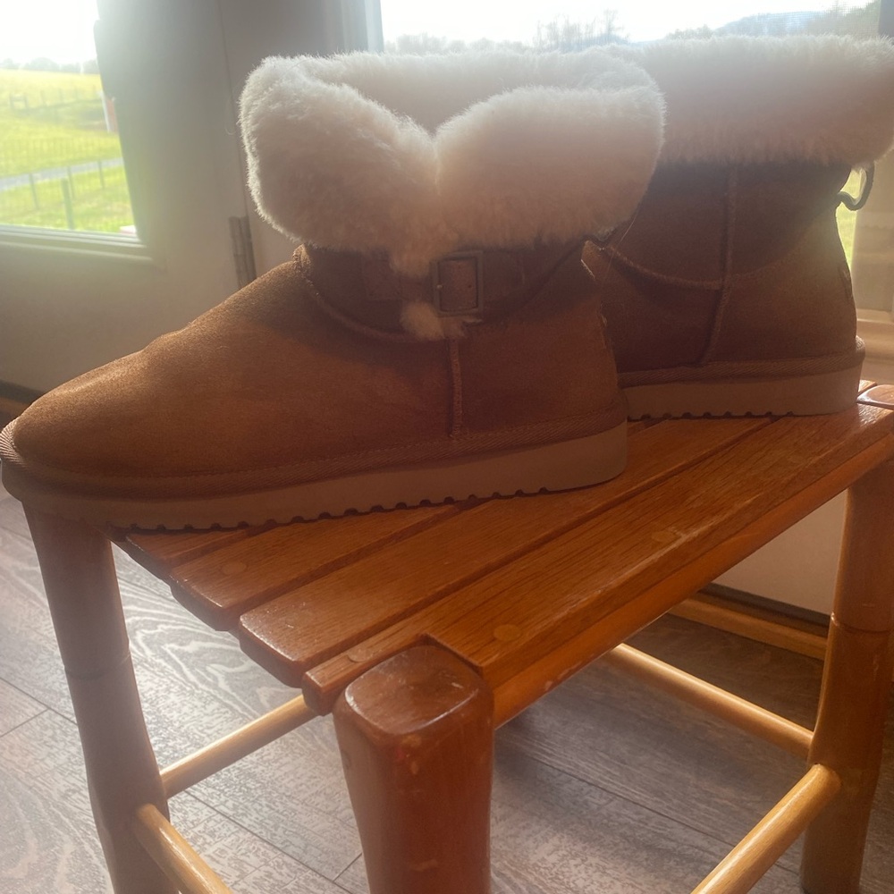 Brown Shearling Ankle Boots